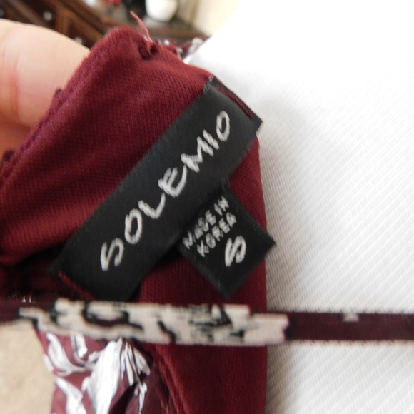 Maroon, Red, White Floral Halter Mini Sun Dress - Picture 6 of 6